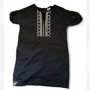 Old Navy Black Mini Dress with White Embroidery